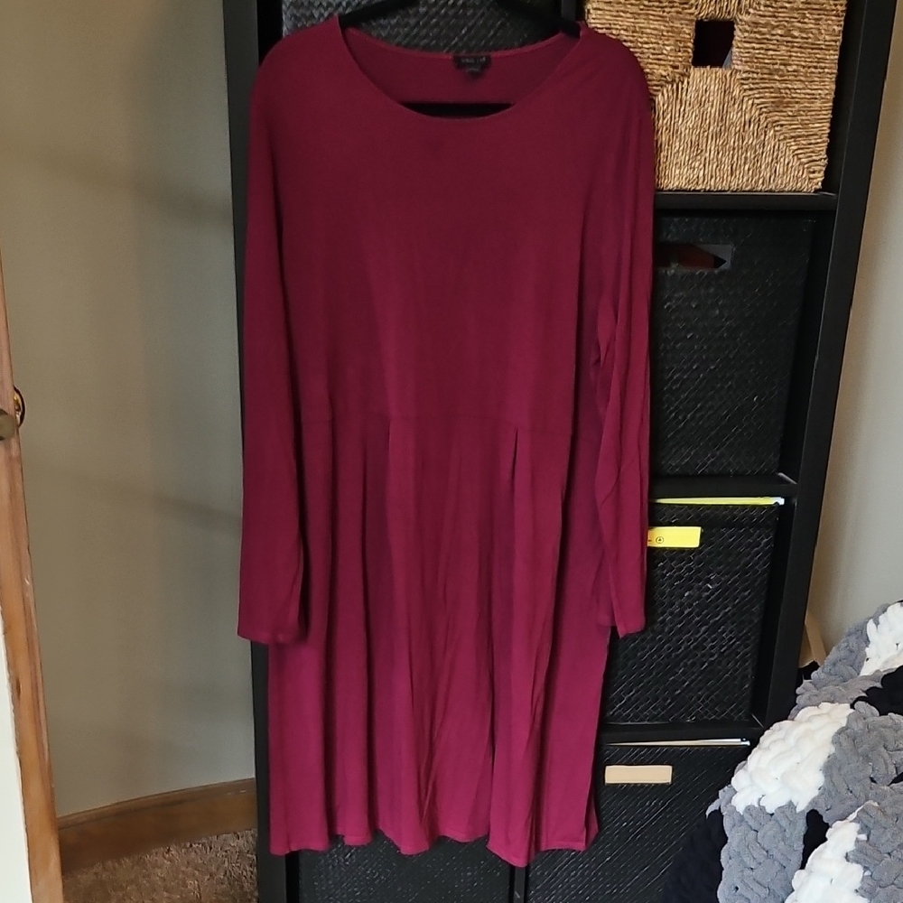 J. Jill Deep Red Long Sleeve Dress
